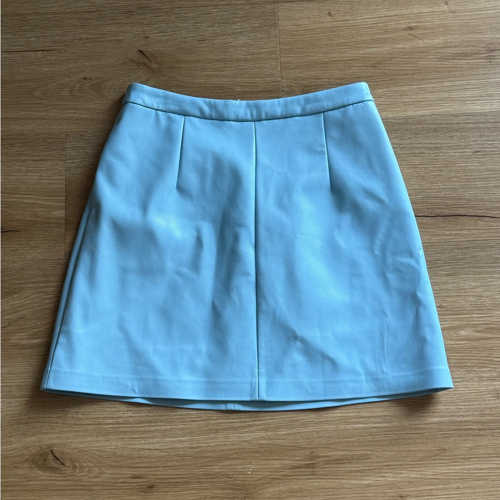 Scoop Light Blue Faux Leather skirt- size 0